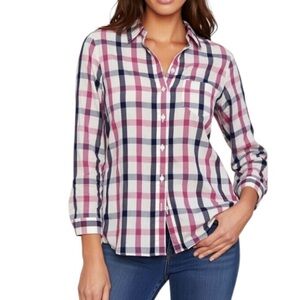 🦅 AEO Check Print Button Down Collared Shirt